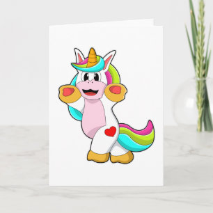Unicorn met hart Tattoo Kaart