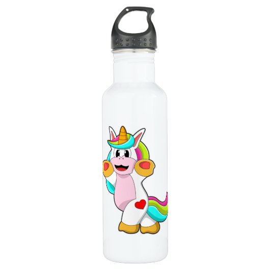 Unicorn met hart Tattoo Waterfles (Voorkant)