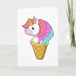 Unicorn met ijs kaart
