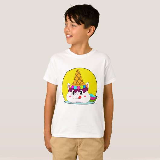 Unicorn met ijscrème t-shirt (Voorkant volledig)