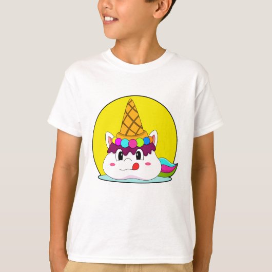 Unicorn met ijscrème t-shirt (Voorkant)