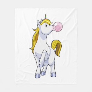 Unicorn met kauwgom fleece deken