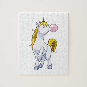 Unicorn met kauwgom legpuzzel