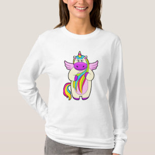 Unicorn met kleurrijke stoelen t-shirt