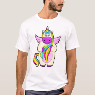 Unicorn met kleurrijke stoelen t-shirt