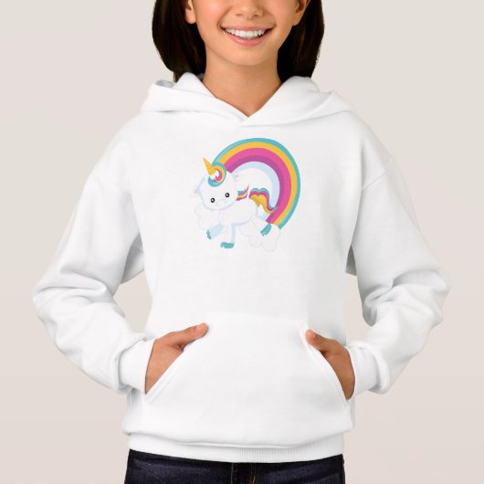Unicorn met Rainbow Girl (Voorkant)
