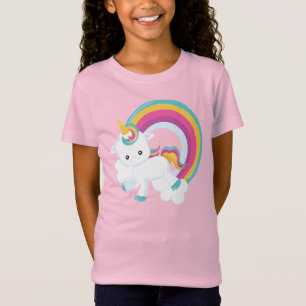 Unicorn met Rainbow Girl T-Shirt