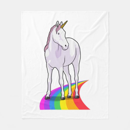 Unicorn met regenboog fleece deken (Voorkant)