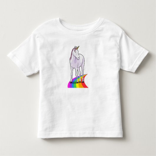 Unicorn met regenboog kinder shirts (Voorkant)