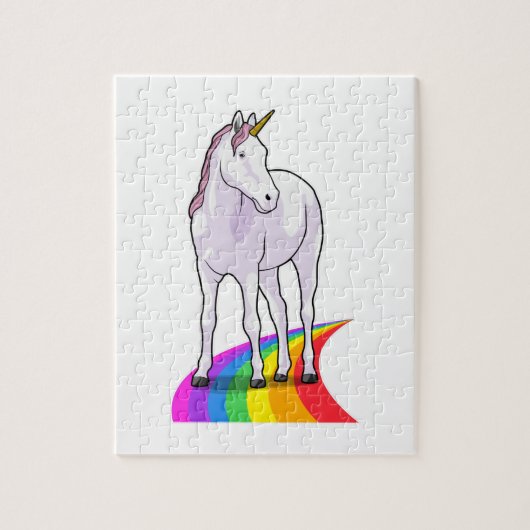Unicorn met regenboog legpuzzel (Verticaal)