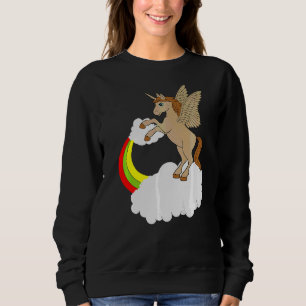 Unicorn met regenboog op wolkenpaarden trui