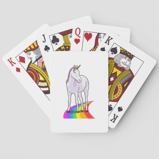 Unicorn met regenboog pokerkaarten (Achterkant)