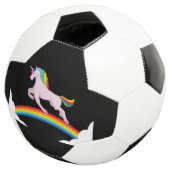 Unicorn met regenboog voetbal (Drie kwart)