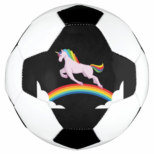 Unicorn met regenboog voetbal (Voorkant)