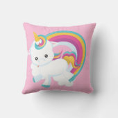Unicorn met regenboogBaby Kussen (Achterkant)
