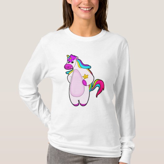 Unicorn met Star T-shirt (Voorkant)