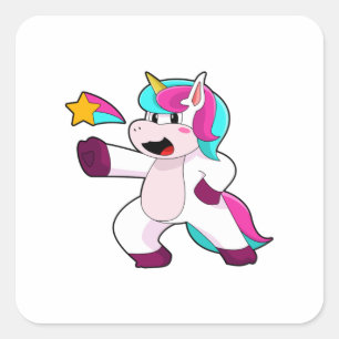 Unicorn met Star Vierkante Sticker