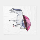 Unicorn met Umbrella Fleece Deken (Voorkant (Horizontaal))