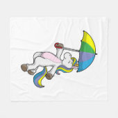 Unicorn met Umbrella Fleece Deken (Voorkant (Horizontaal))