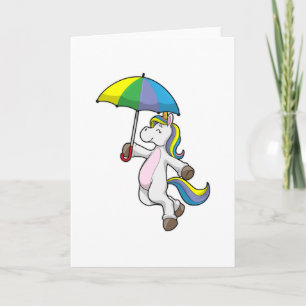 Unicorn met Umbrella Kaart