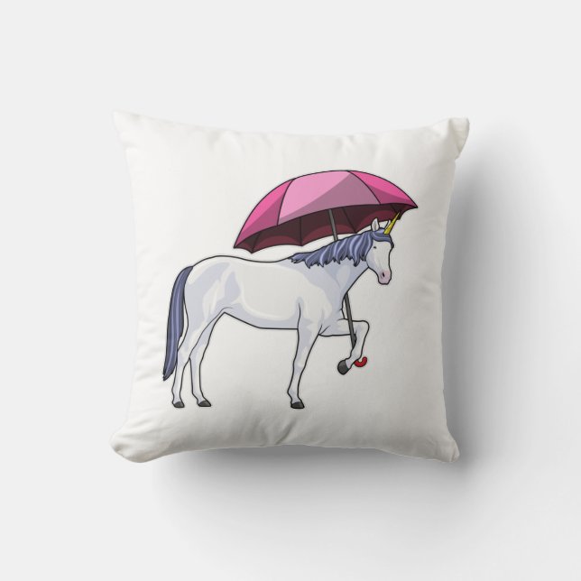 Unicorn met Umbrella Kussen (Voorkant)