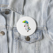 Unicorn met Umbrella Ronde Button 7,6 Cm (In situ)