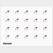 Unicorn met Umbrella Ronde Sticker (Vel)