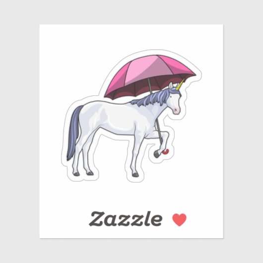 Unicorn met Umbrella Sticker (Vel)