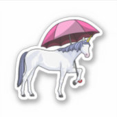 Unicorn met Umbrella Sticker (Voorkant)