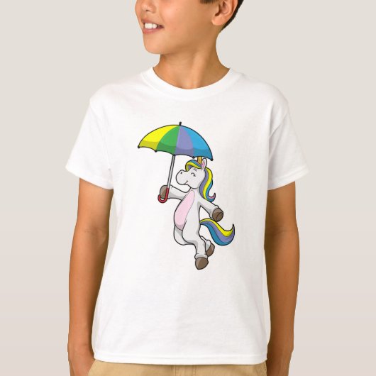 Unicorn met Umbrella T-shirt (Voorkant)