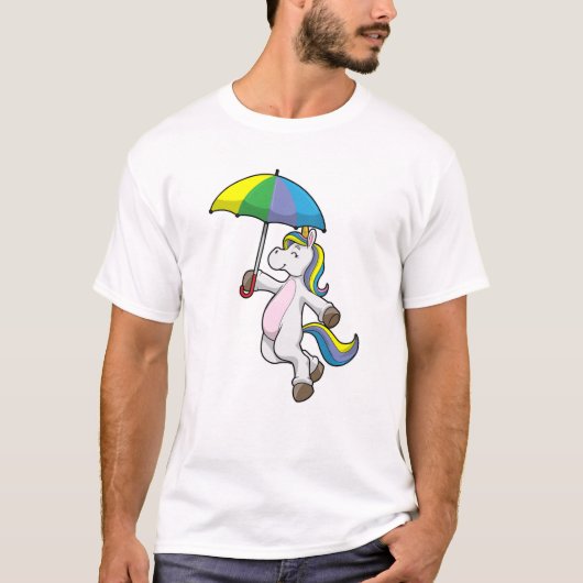 Unicorn met Umbrella T-shirt (Voorkant)