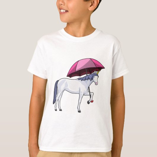 Unicorn met Umbrella T-shirt (Voorkant)