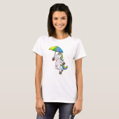 Unicorn met Umbrella T-shirt (Voorkant volledig)