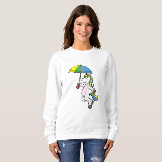 Unicorn met Umbrella Trui (Voorkant volledig)