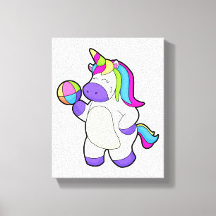 Unicorn met volleybal canvas afdruk