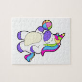 Unicorn met volleybal legpuzzel (Horizontaal)