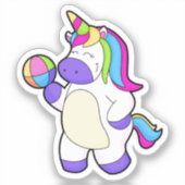 Unicorn met volleybal sticker (Voorkant)