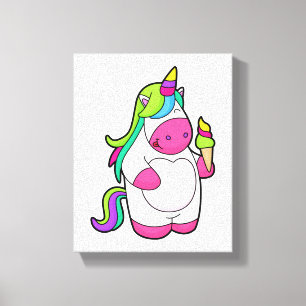 Unicorn met wafelijs canvas afdruk