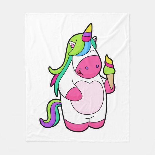 Unicorn met wafelijs fleece deken (Voorkant)