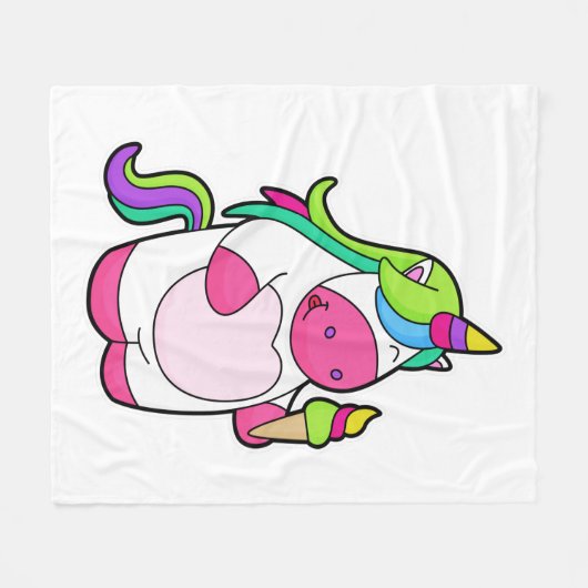 Unicorn met wafelijs fleece deken (Voorkant (Horizontaal))