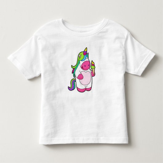 Unicorn met wafelijs kinder shirts (Voorkant)
