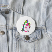 Unicorn met wafelijs ronde button 7,6 cm (In situ)