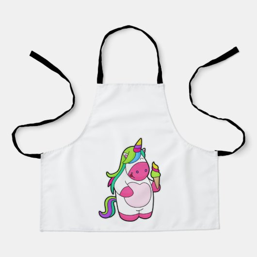 Unicorn met wafelijs schort (Voorkant)