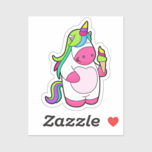 Unicorn met wafelijs sticker