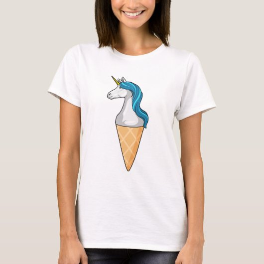Unicorn met wafelijs t-shirt (Voorkant)