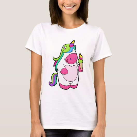 Unicorn met wafelijs t-shirt (Voorkant)