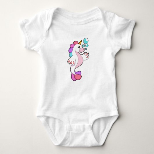 Unicorn met waterbellen.PNG Romper (Voorkant)
