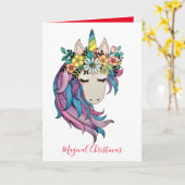 Unicorn met wilde bloemen in Waterverf Kaart (Gele Bloem)
