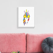 Unicorn met zonnebril canvas afdruk (Insitu (Woonkamer))