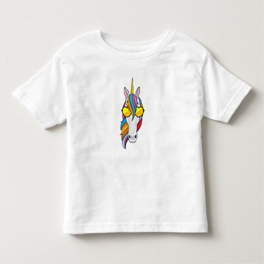 Unicorn met zonnebril kinder shirts (Voorkant)